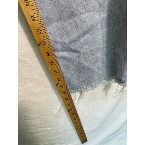 Adriano Goldschmied Raw Hem Wide Leg Crop Jeans Blue Denim Light Wash Size 29R - Picture 8 of 13